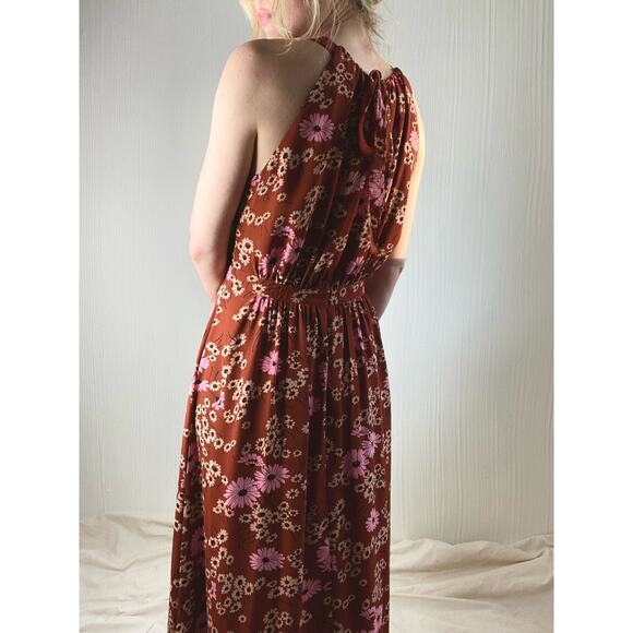 MADEWELL Hillside Halter Floral Midi Dress in Hillside Daisies US SMALL - Picture 8 of 13